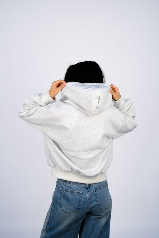 Худи на молнии — Светло-серый