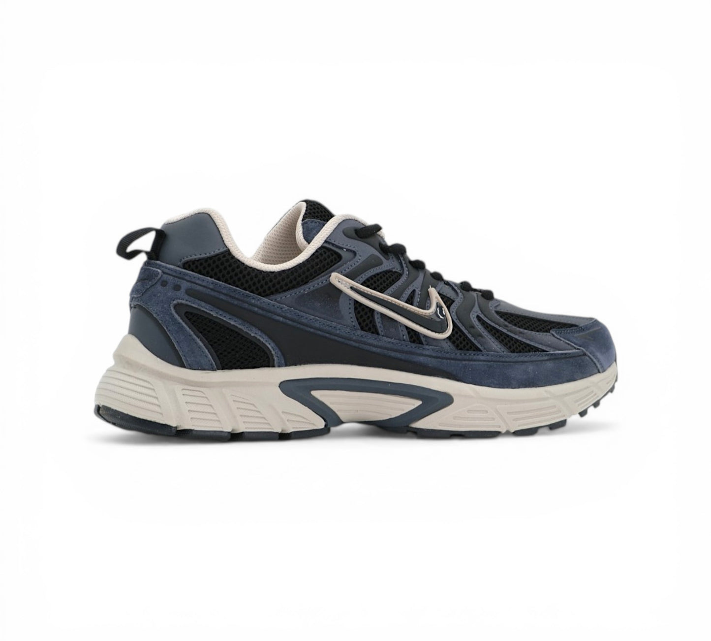 Кроссовки Nike V2K Run, тёмно-синие, вид сбоку