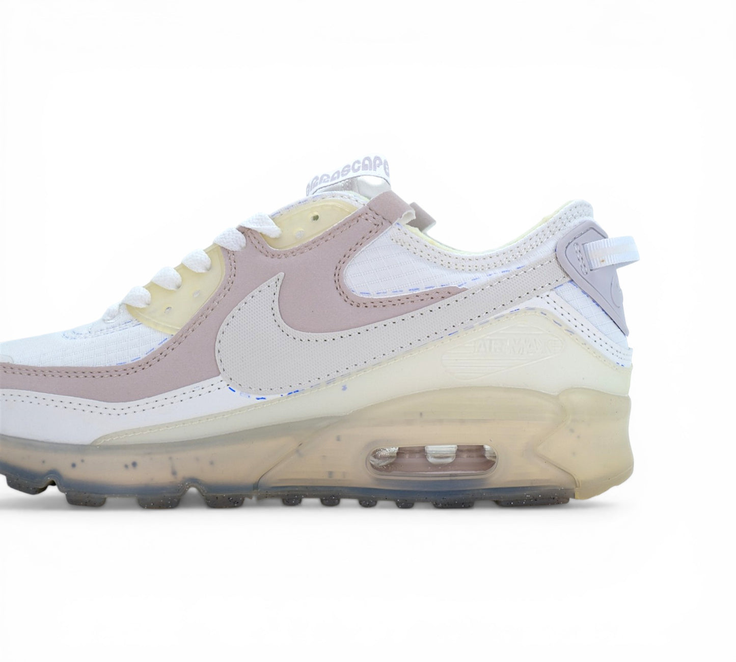 Кроссовки Nike Air Max Terrascape 90, бело-розовые, вид сбоку