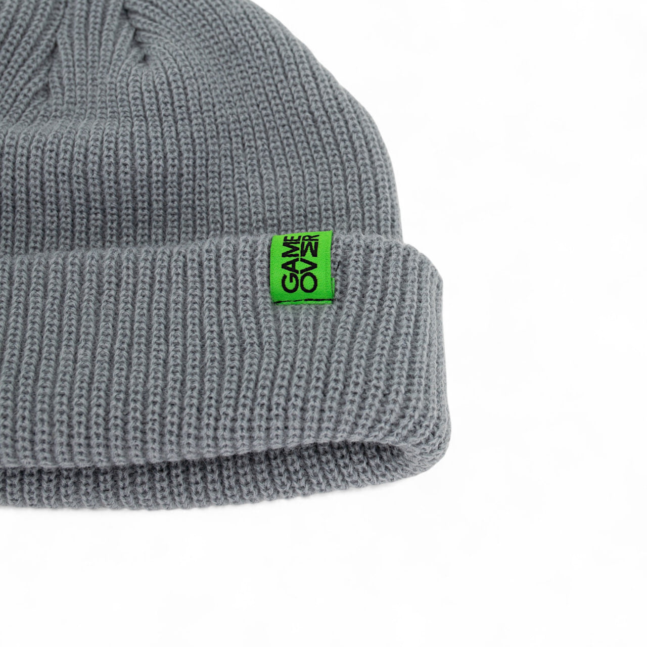 Шапка GAME OVER (knitted grey, green logo) — купить кроссовки Шапка в Алматы фото 5 | GAMEOVERSHOP