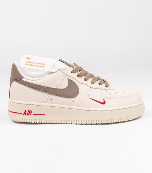 Кроссовки Air Force 1 Low Id White Brown Red - Luxe