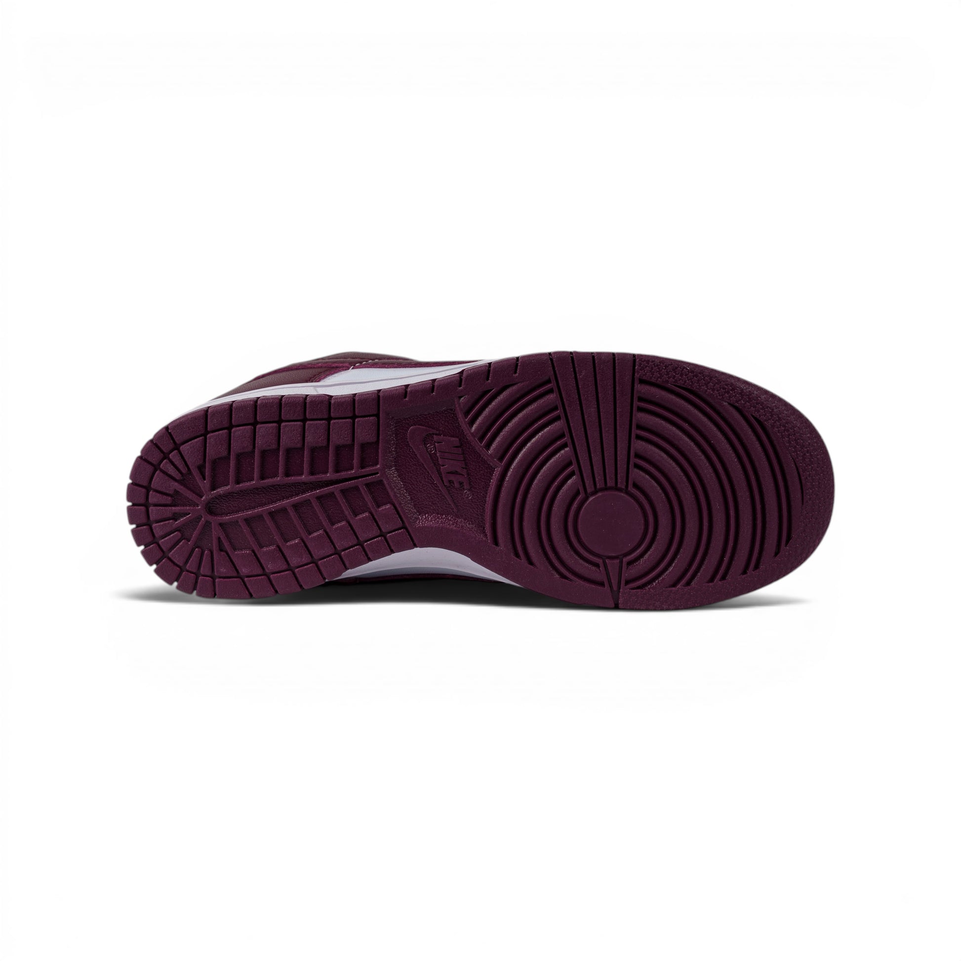 Nike Dunk Low бордово-белые кроссовки — подошва | GAMEOVERSHOP