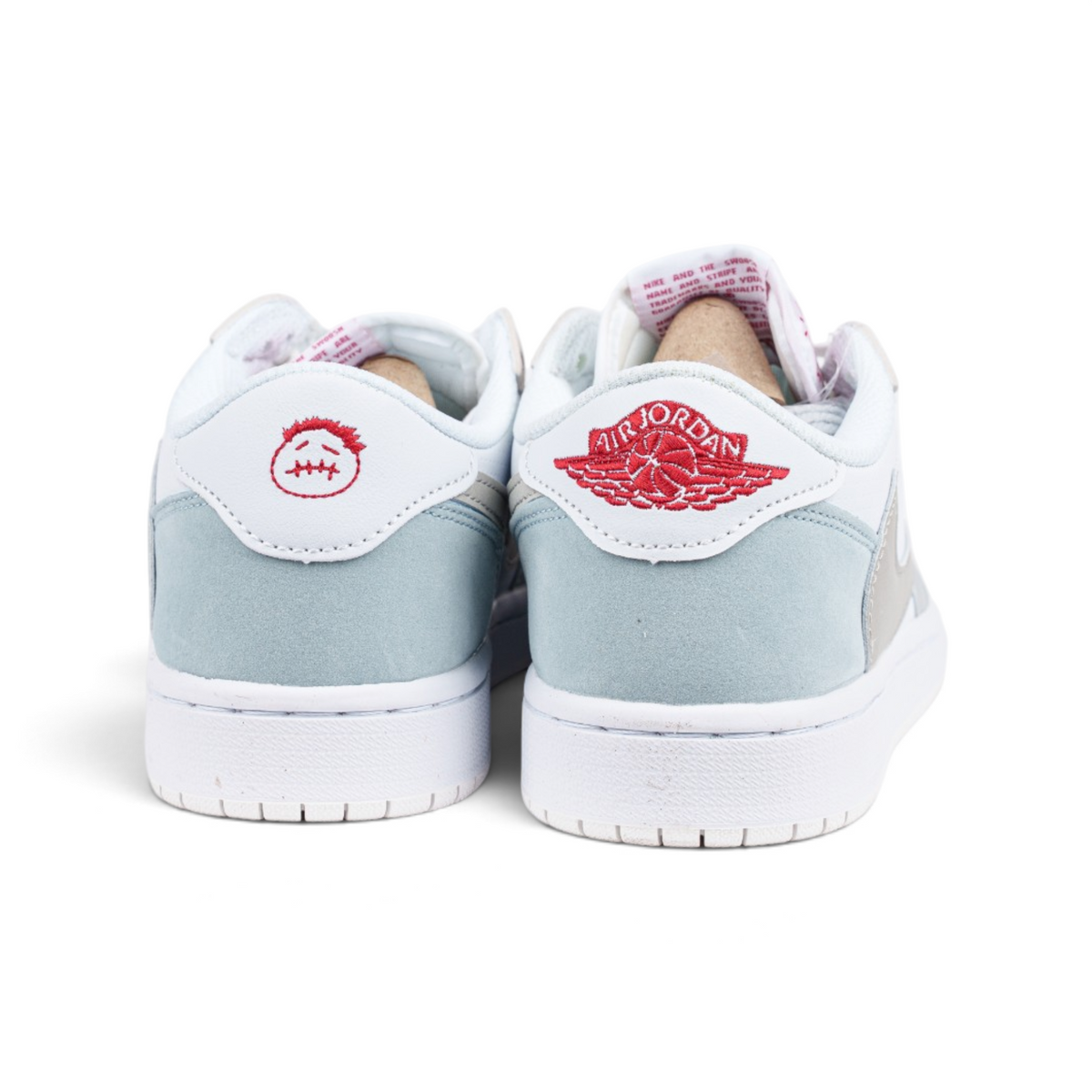 Nike Air Jordan 1 Low Paris белые кроссовки — вид сзади, пара | GAMEOVERSHOP