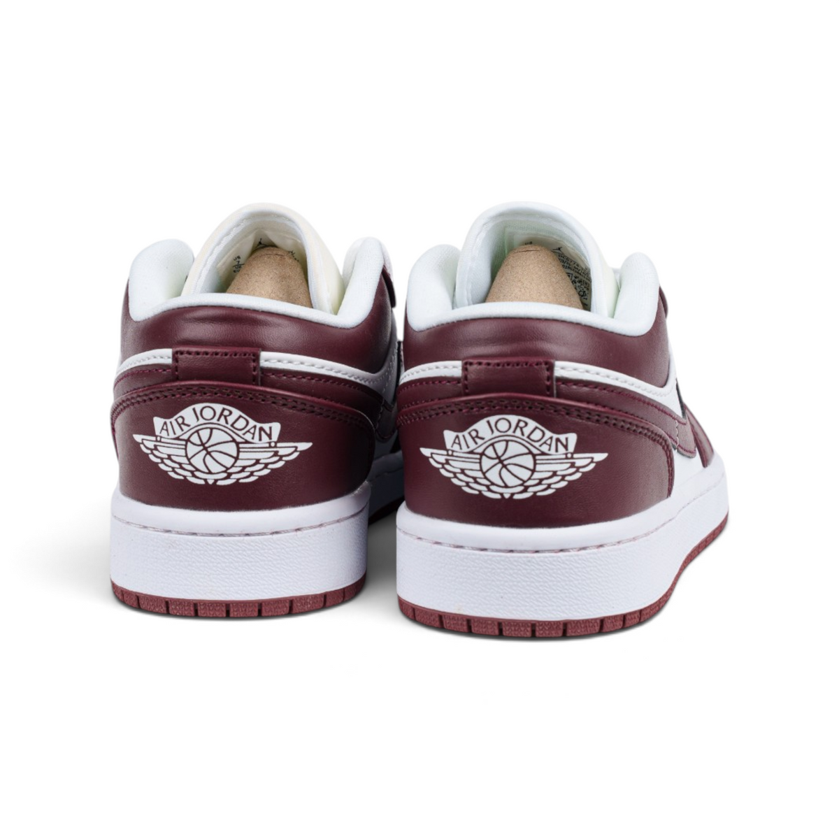 Nike Air Jordan 1 Low Team Red бордово-белые кроссовки — вид сзади | GAMEOVERSHOP