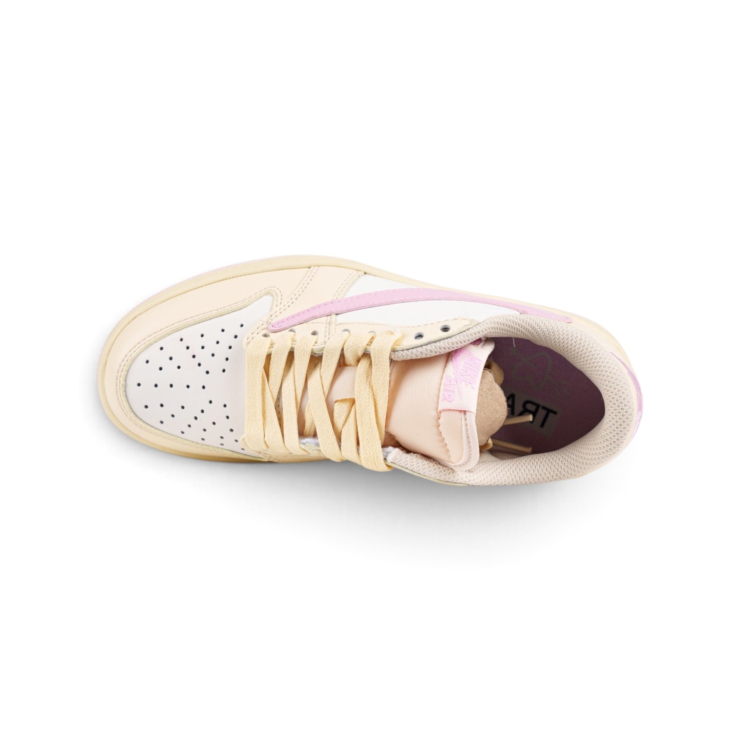 Nike Air Jordan 1 бежево-розовые кроссовки — вид сверху | GAMEOVERSHOP