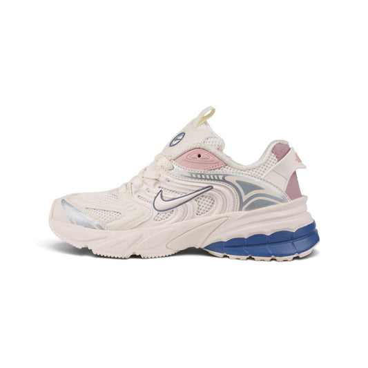 Nike V2K Run кремово-белые кроссовки с розовым и синим — вид сбоку | GAMEOVERSHOP