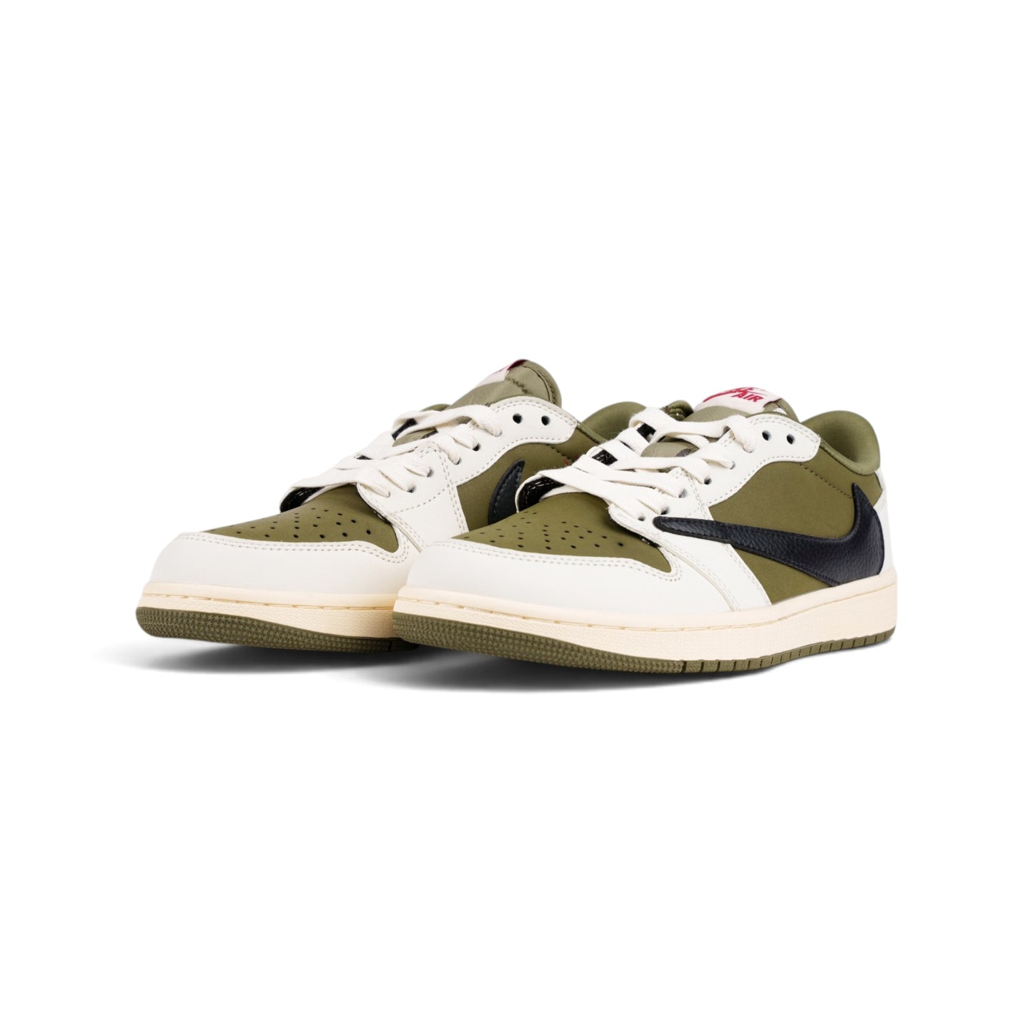 Nike Air Jordan 1 кроссовки цвета хаки — пара, вид спереди сбоку | GAMEOVERSHOP