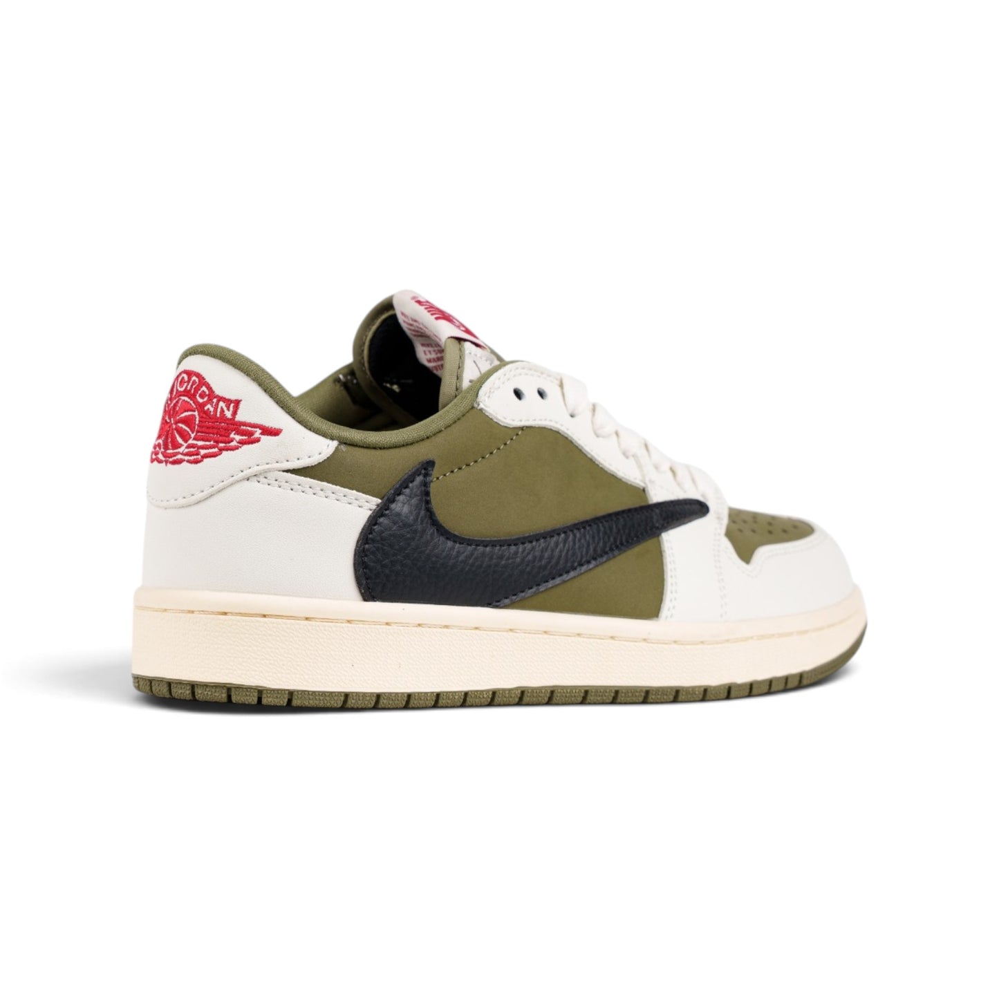 Nike Air Jordan 1 кроссовки цвета хаки — вид сзади сбоку | GAMEOVERSHOP