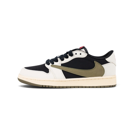 Nike Air Jordan 1 чёрно-оливковые кроссовки — вид сбоку | GAMEOVERSHOP