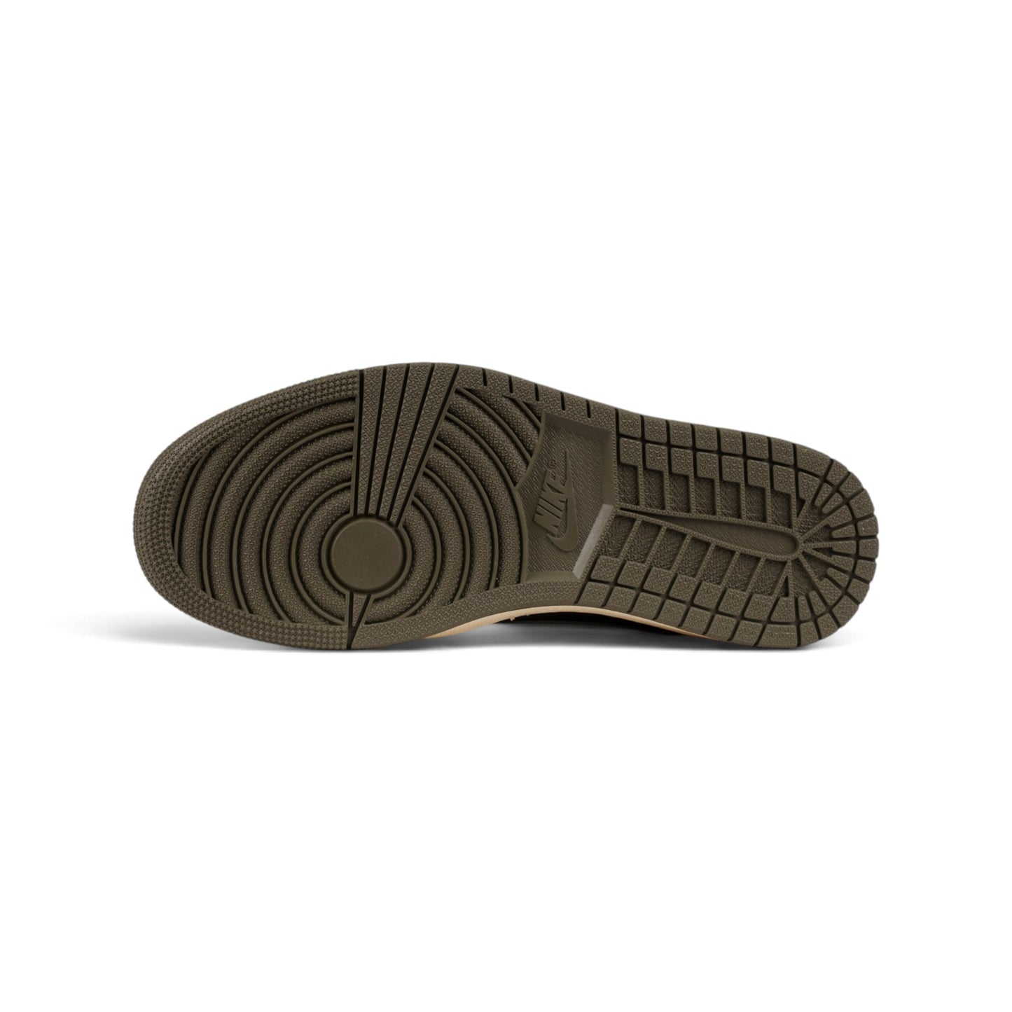 Nike Air Jordan 1 чёрно-оливковые кроссовки — подошва | GAMEOVERSHOP