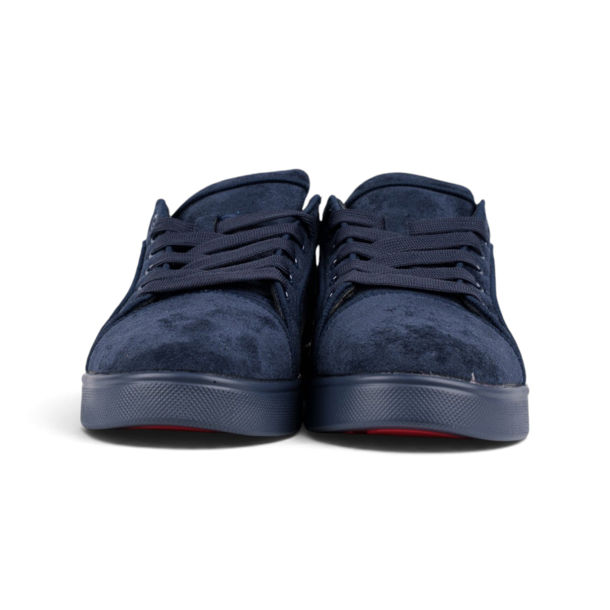 Christian Louboutin Louis Junior тёмно-синие замшевые кроссовки — пара, вид спереди | GAMEOVERSHOP