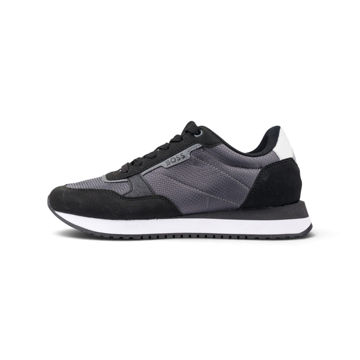 Hugo Boss Titanium Runner чёрно-серые кроссовки — вид сбоку | GAMEOVERSHOP