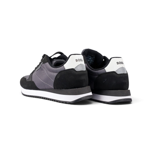 Hugo Boss Titanium Runner чёрно-серые кроссовки — пара, вид сзади | GAMEOVERSHOP