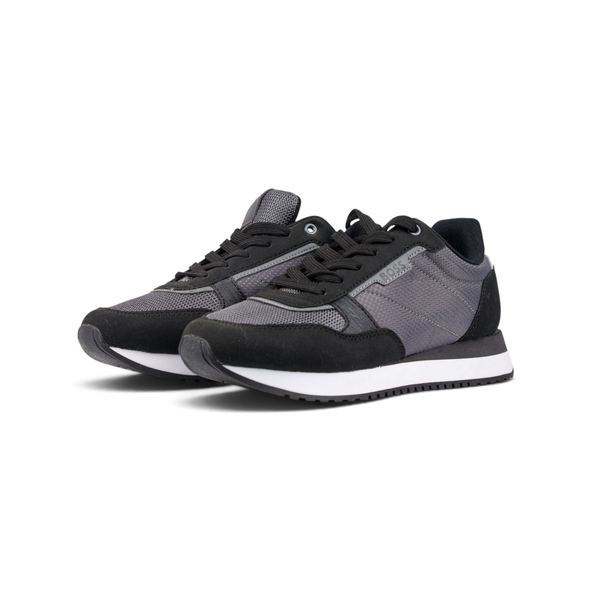 Hugo Boss Titanium Runner чёрно-серые кроссовки — пара, вид спереди | GAMEOVERSHOP