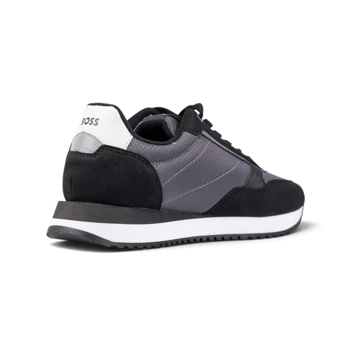 Hugo Boss Titanium Runner чёрно-серые кроссовки — вид сзади сбоку | GAMEOVERSHOP