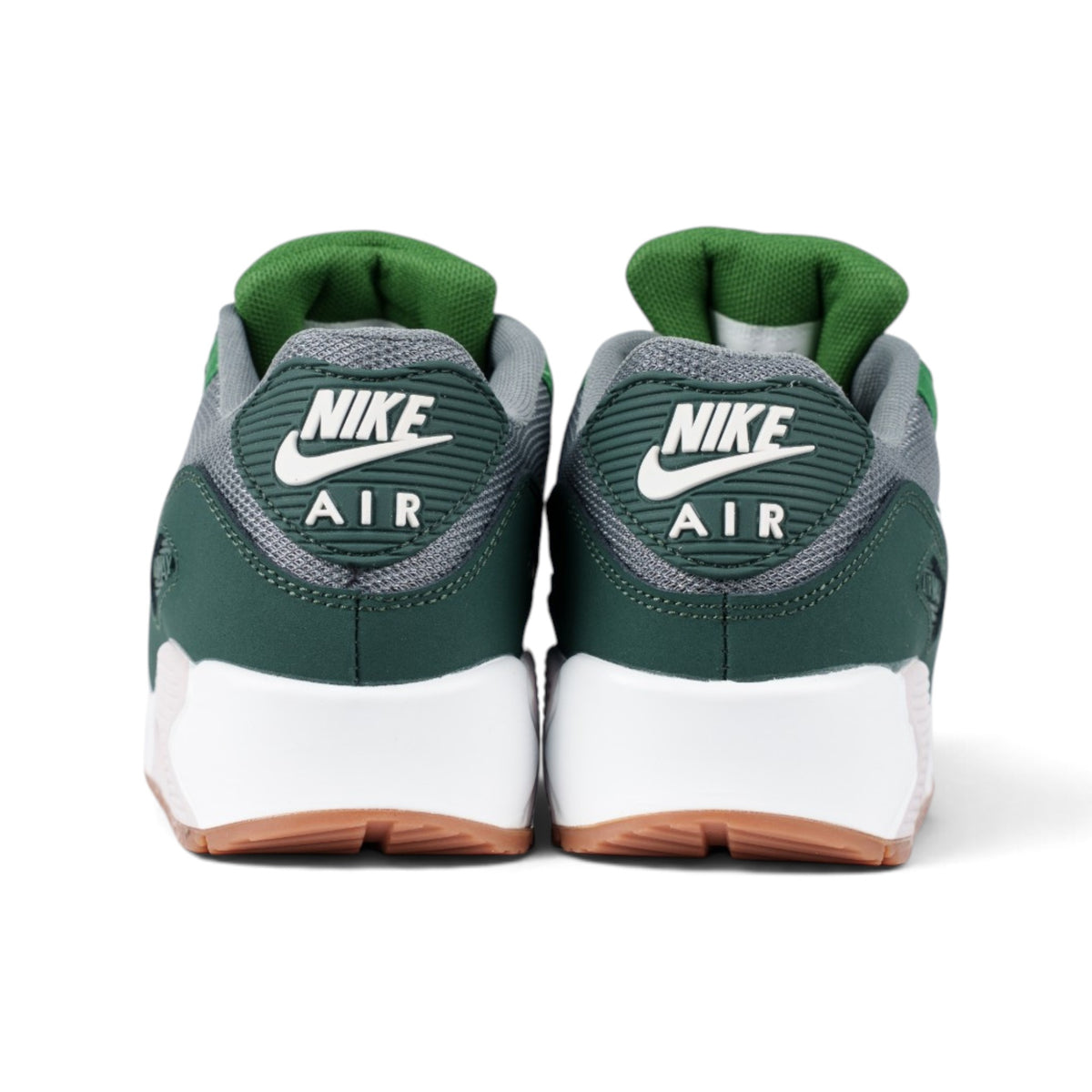 Nike Air Max 90 зелёные кроссовки — вид сзади, логотип Nike Air | GAMEOVERSHOP