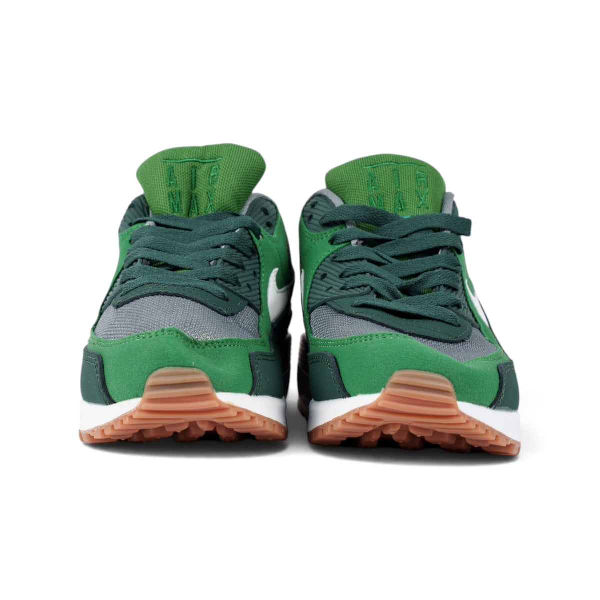 Nike Air Max 90 зелёные кроссовки — вид спереди | GAMEOVERSHOP