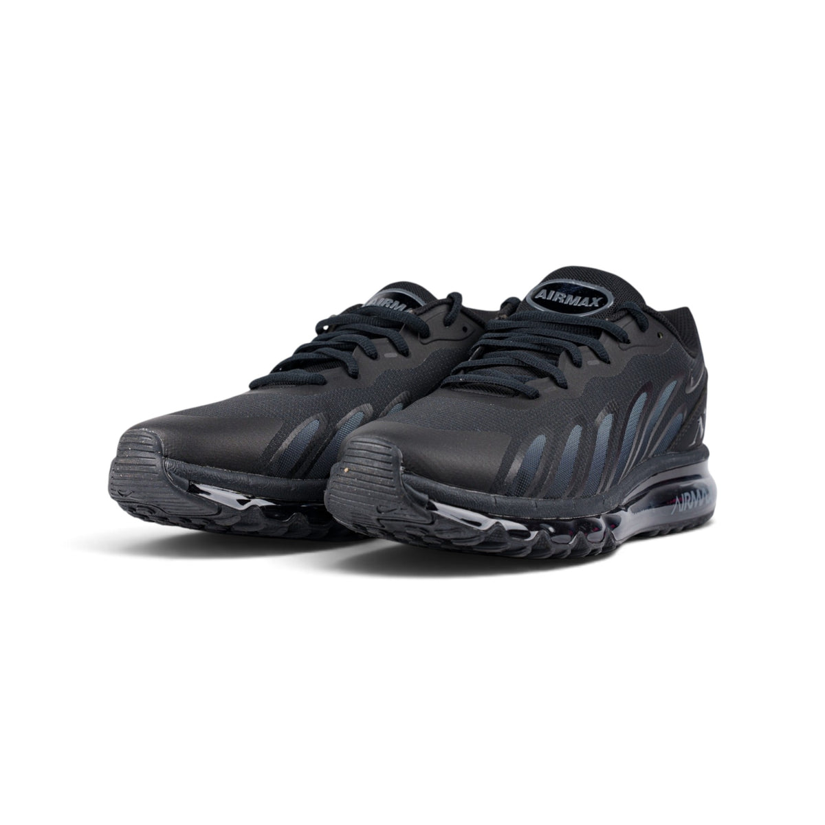 Nike Air Max 2015 чёрные кроссовки — пара, вид спереди сбоку | GAMEOVERSHOP