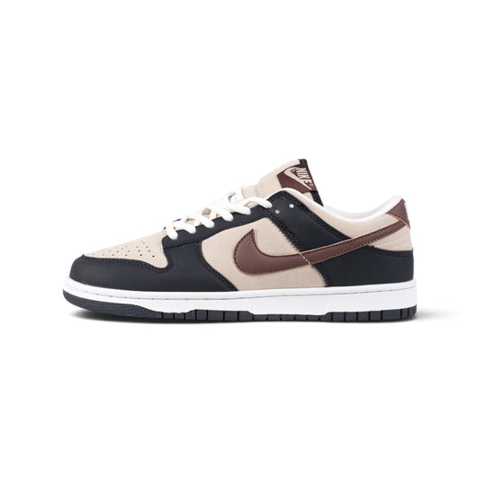 Nike Dunk Low бежево-чёрные кроссовки — вид сбоку | GAMEOVERSHOP
