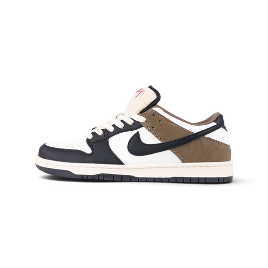 Nike SB Dunk Low бело-коричневые кроссовки — вид сбоку | GAMEOVERSHOP