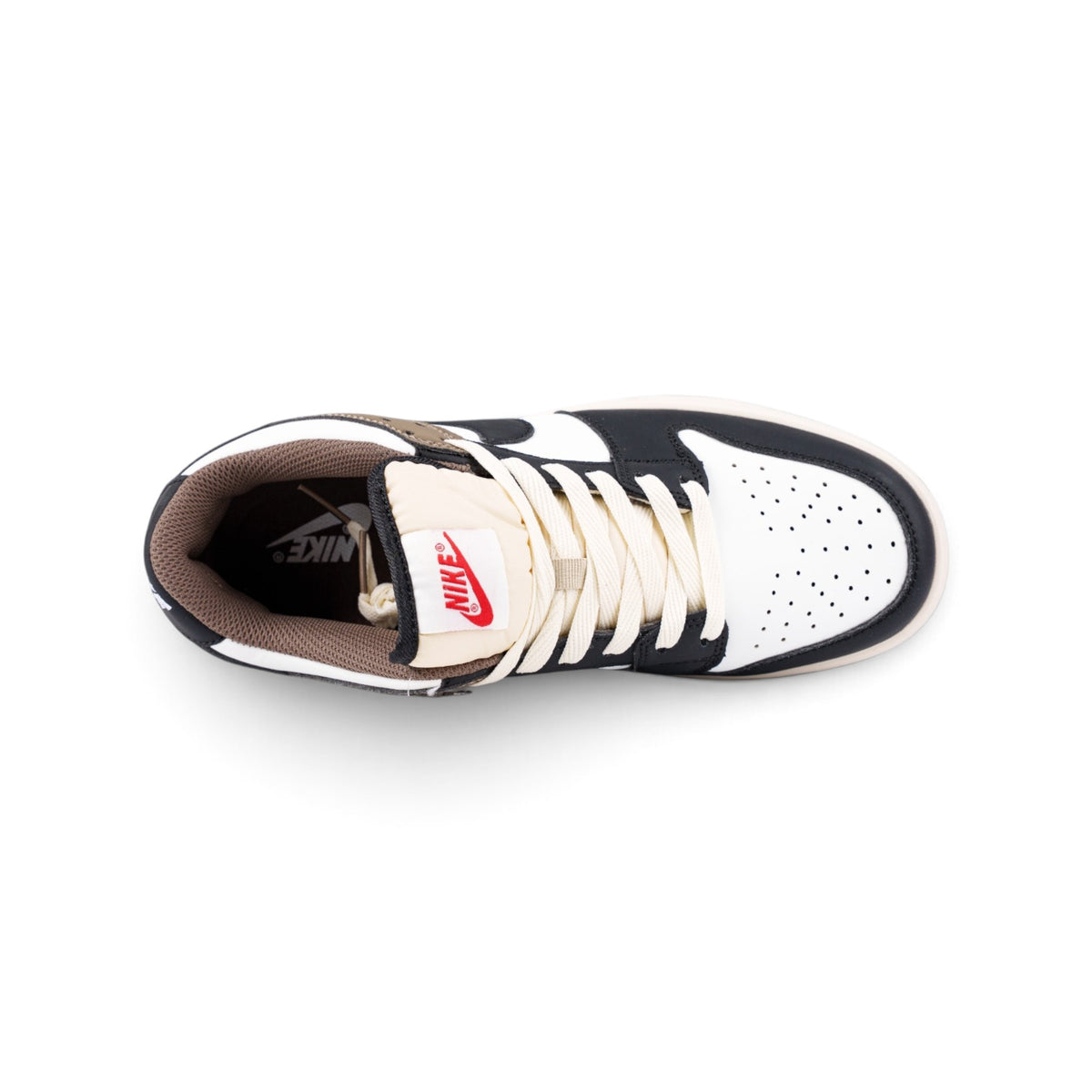 Nike SB Dunk Low бело-коричневые кроссовки — вид сверху | GAMEOVERSHOP