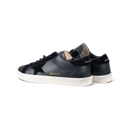 Golden Goose Superstar чёрные кроссовки — пара, вид сзади | GAMEOVERSHOP