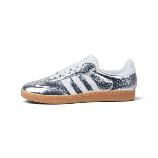 Adidas Samba серебристые кроссовки — вид сбоку | GAMEOVERSHOP