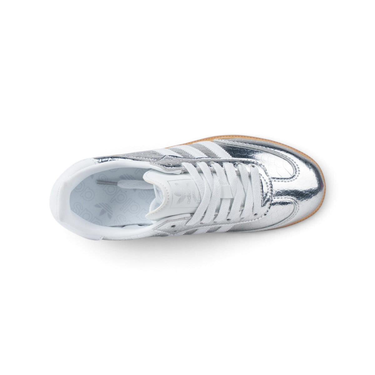 Adidas Samba серебристые кроссовки — вид сверху | GAMEOVERSHOP
