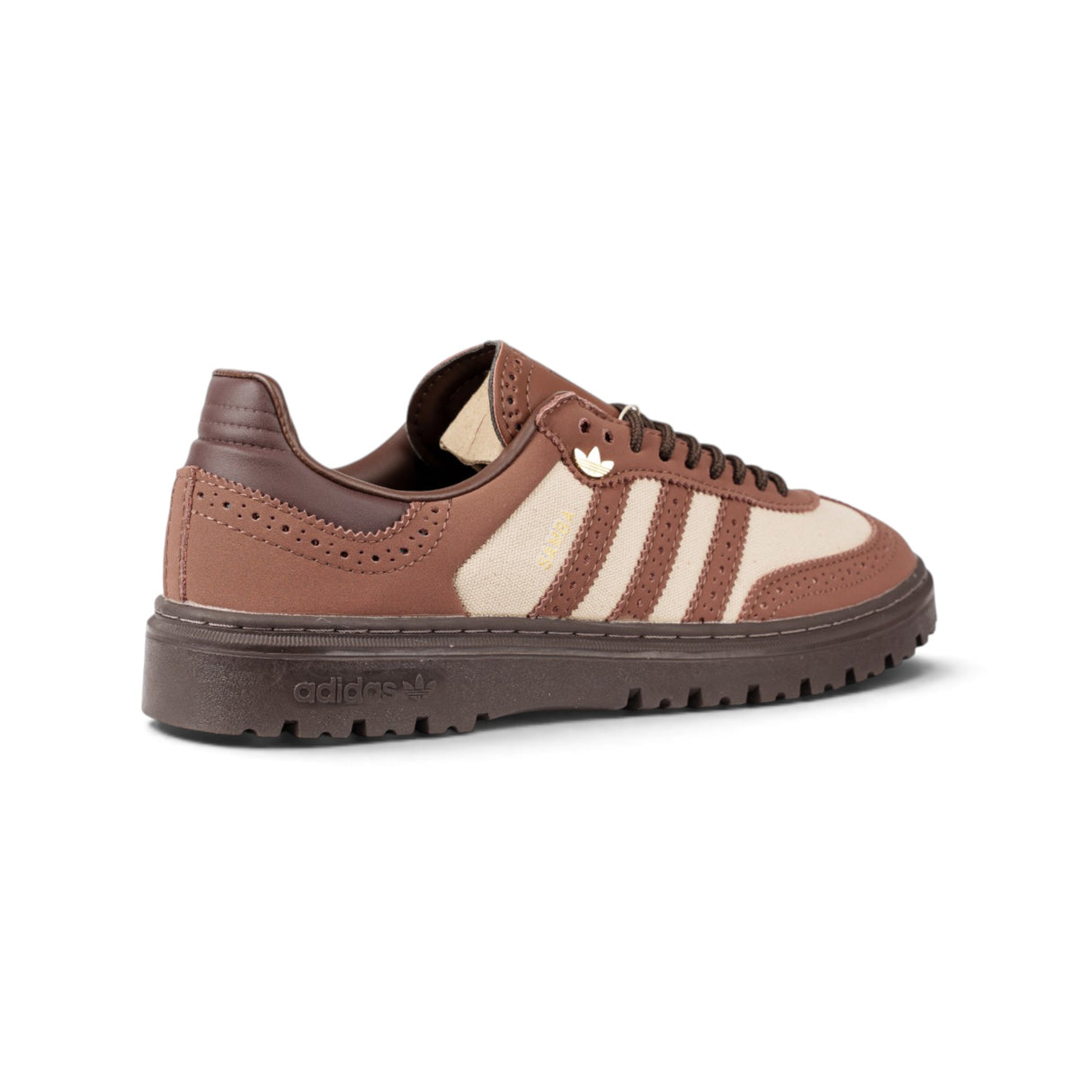 Adidas Samba коричневые кроссовки — крупный план, вид сбоку | GAMEOVERSHOP