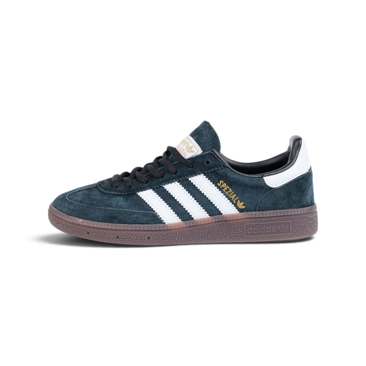 Adidas Handball Spezial тёмные сине-зелёные кроссовки — вид сбоку | GAMEOVERSHOP