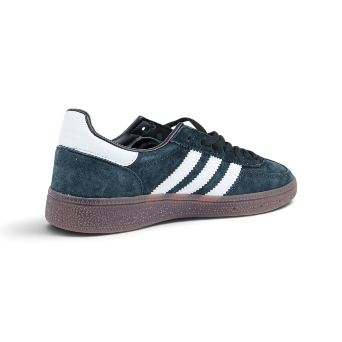 Adidas Handball Spezial тёмные сине-зелёные кроссовки — вид сзади сбоку | GAMEOVERSHOP