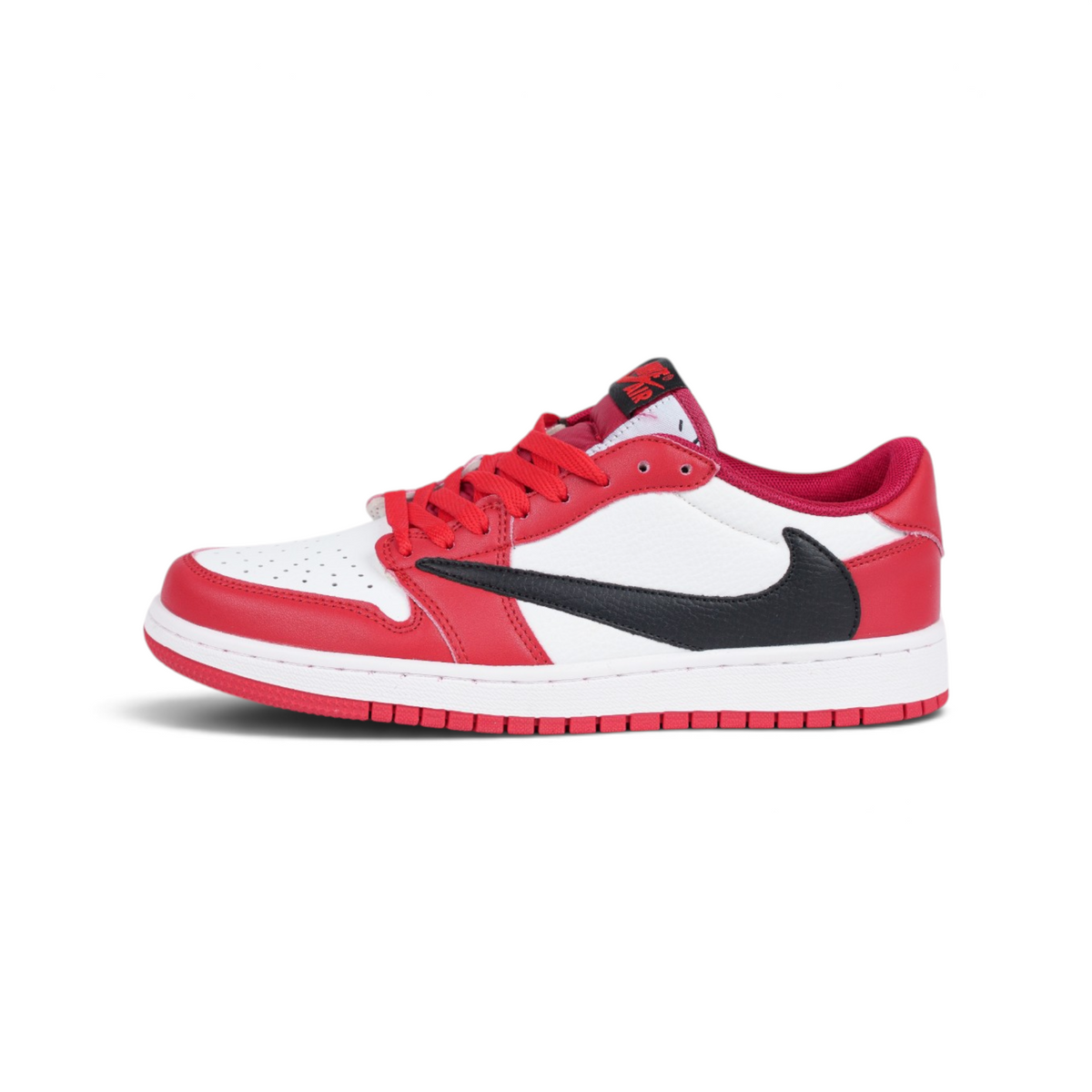 Nike Air Jordan 1 Low Travis Scott красно-белые кроссовки — вид сбоку | GAMEOVERSHOP