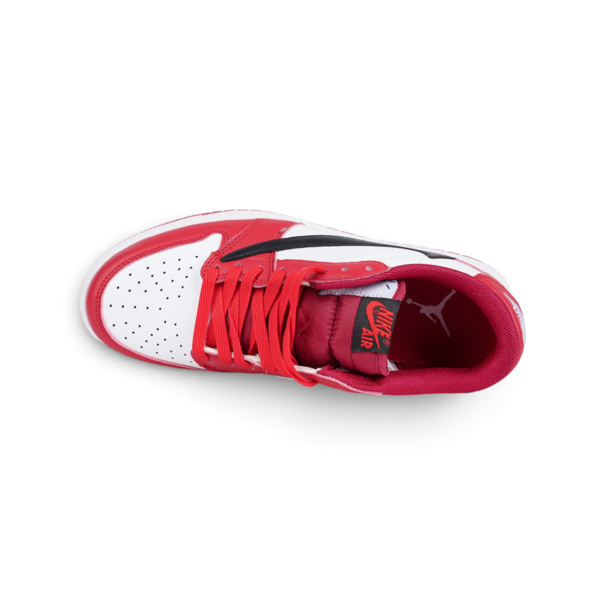 Nike Air Jordan 1 Low Travis Scott красно-белые кроссовки — вид сверху | GAMEOVERSHOP