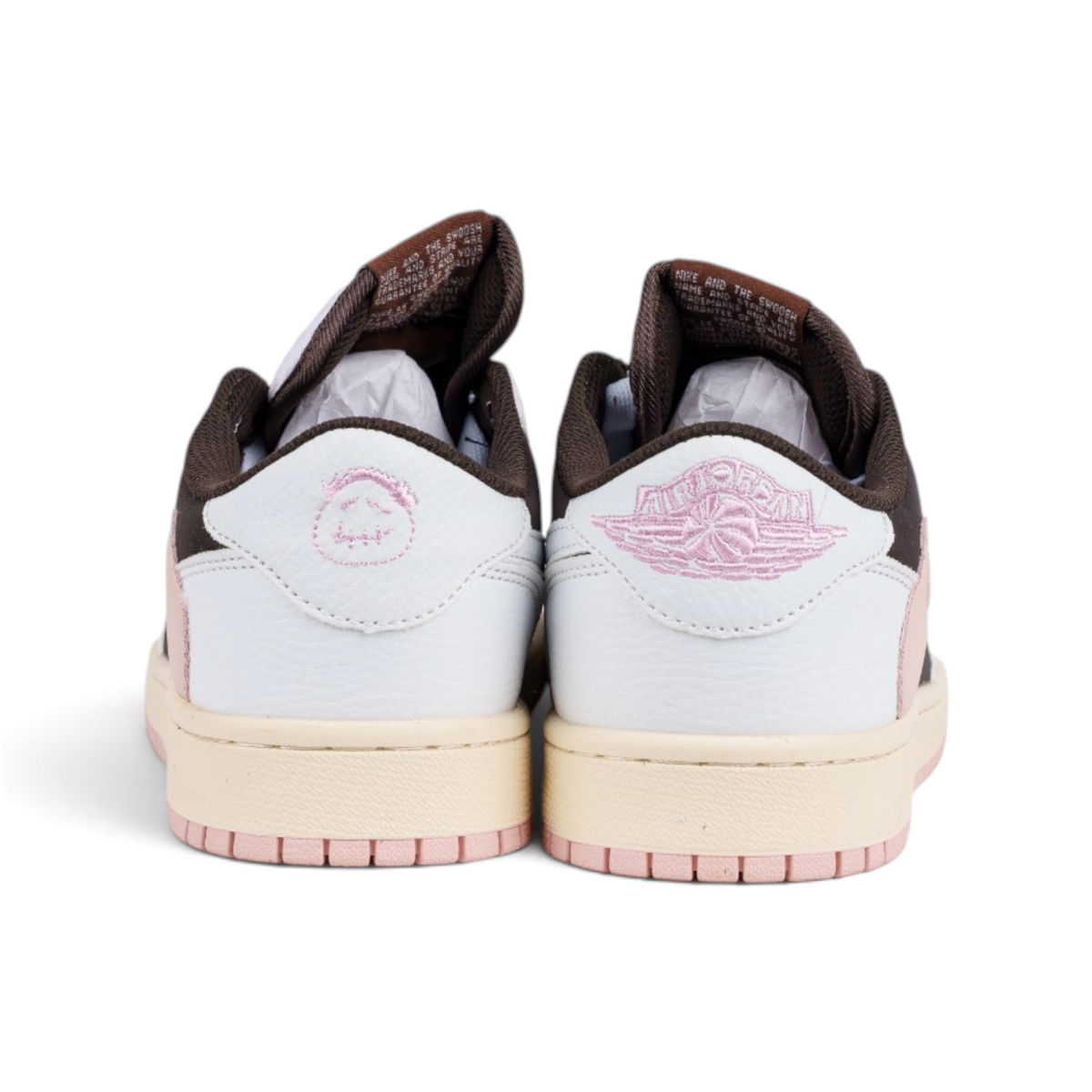 Nike Air Jordan 1 Low Travis Scott Pink Brown коричнево-розовые кроссовки — вид сзади | GAMEOVERSHOP