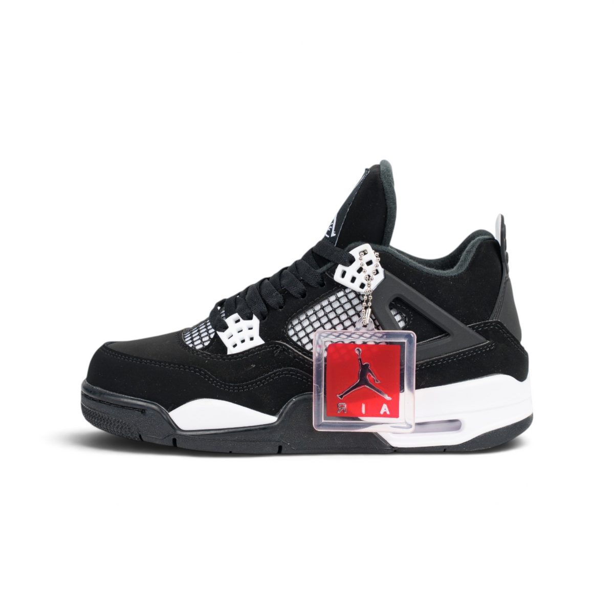 Nike Air Jordan 4 Retro Oreo Black White чёрные кроссовки — вид сбоку | GAMEOVERSHOP