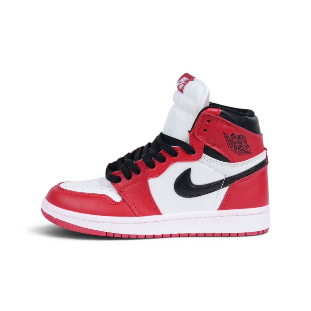 Nike Air Jordan 1 High OG Chicago красно-бело-чёрные кроссовки — вид сбоку | GAMEOVERSHOP