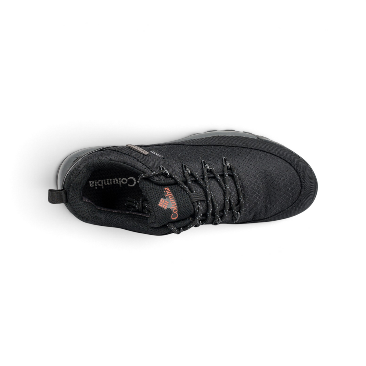 Columbia Gore-Tex чёрные кроссовки — вид сверху, шнуровка | GAMEOVERSHOP