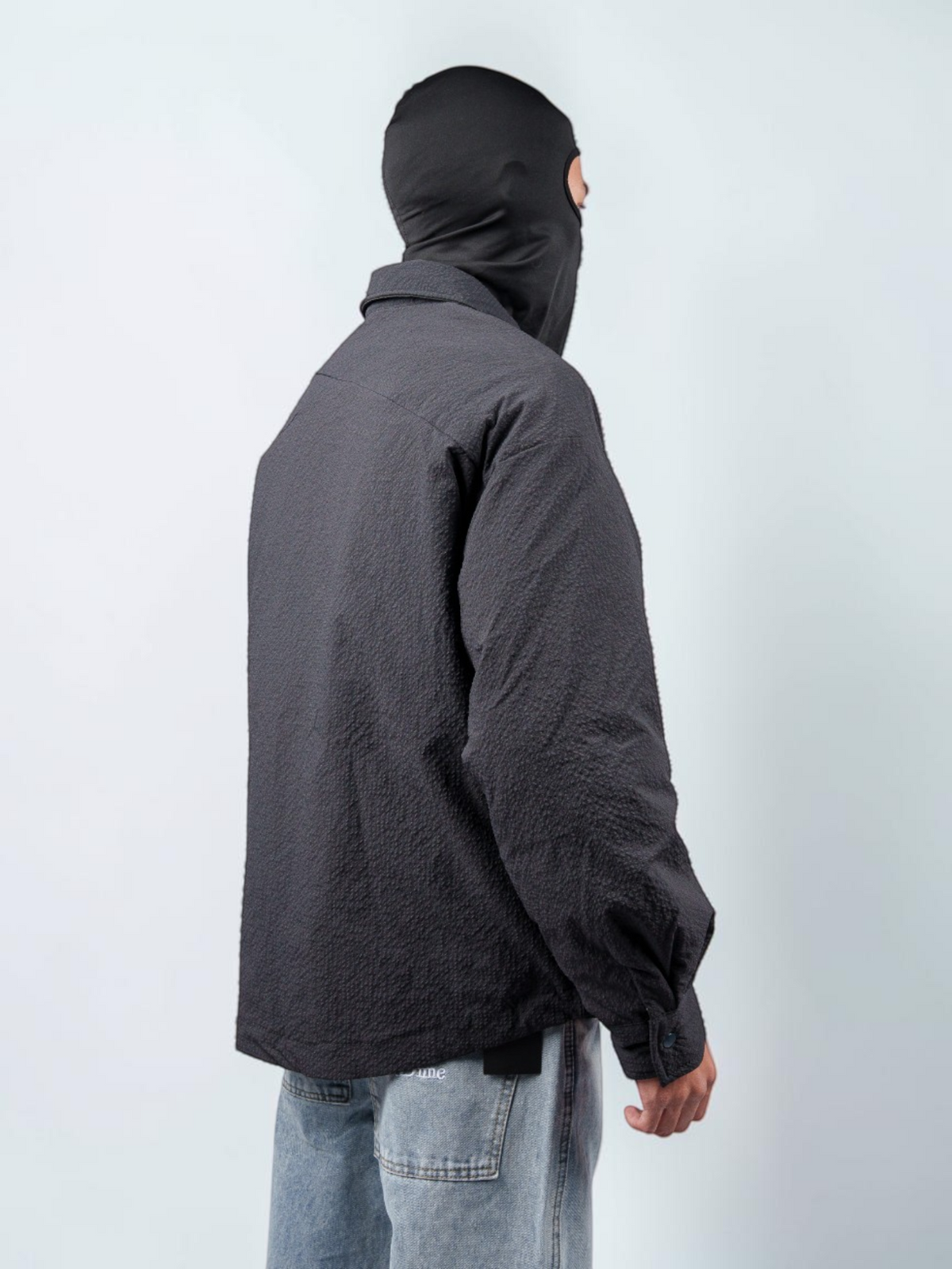 Jacket GO Total Black тёмная куртка-рубашка — вид сзади сбоку | GAMEOVERSHOP