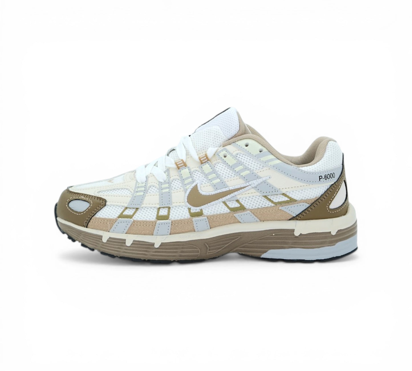 Кроссовки Nike P-6000, бежевые, вид сбоку