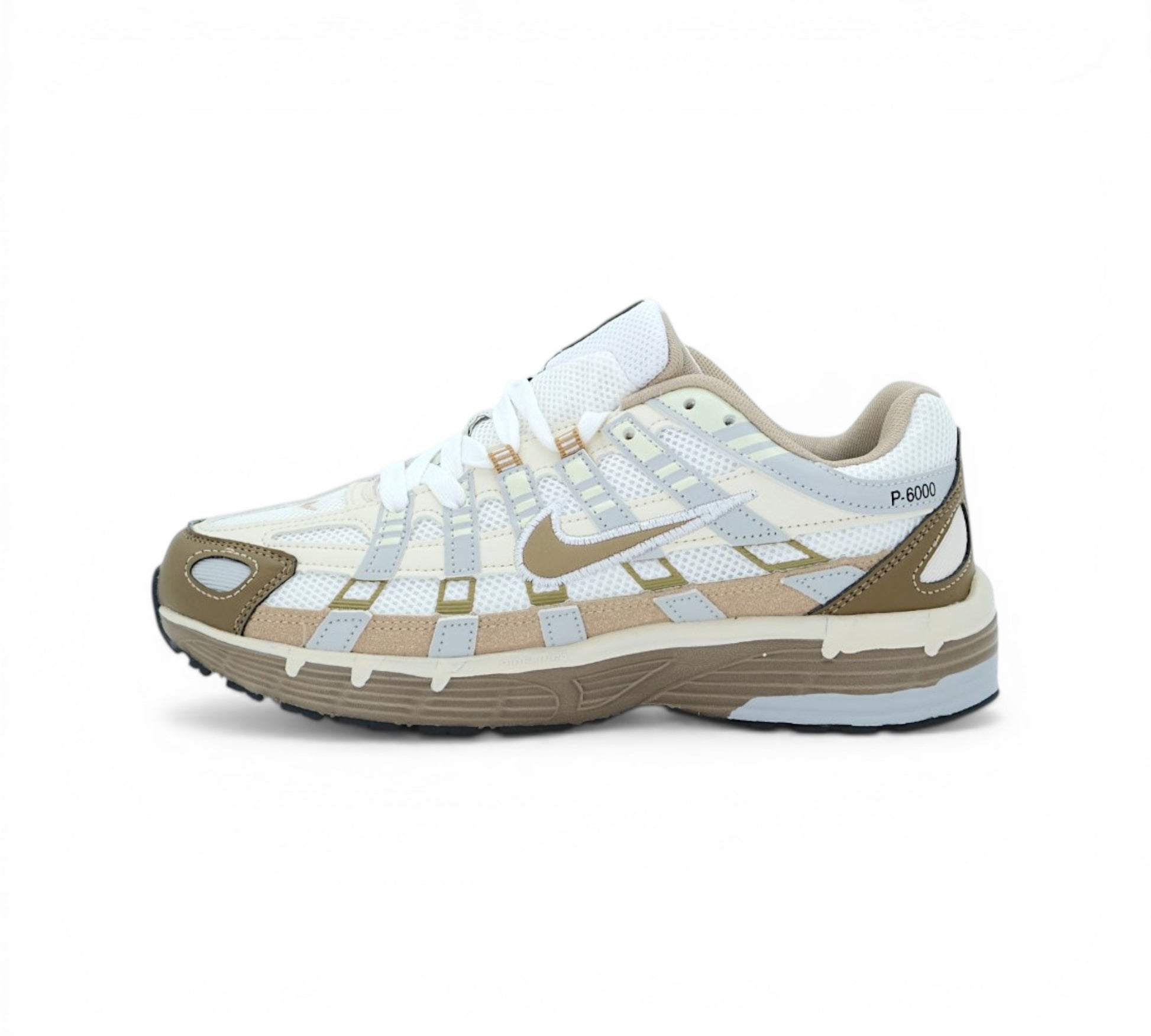 Кроссовки Nike P-6000, бежевые, вид сбоку