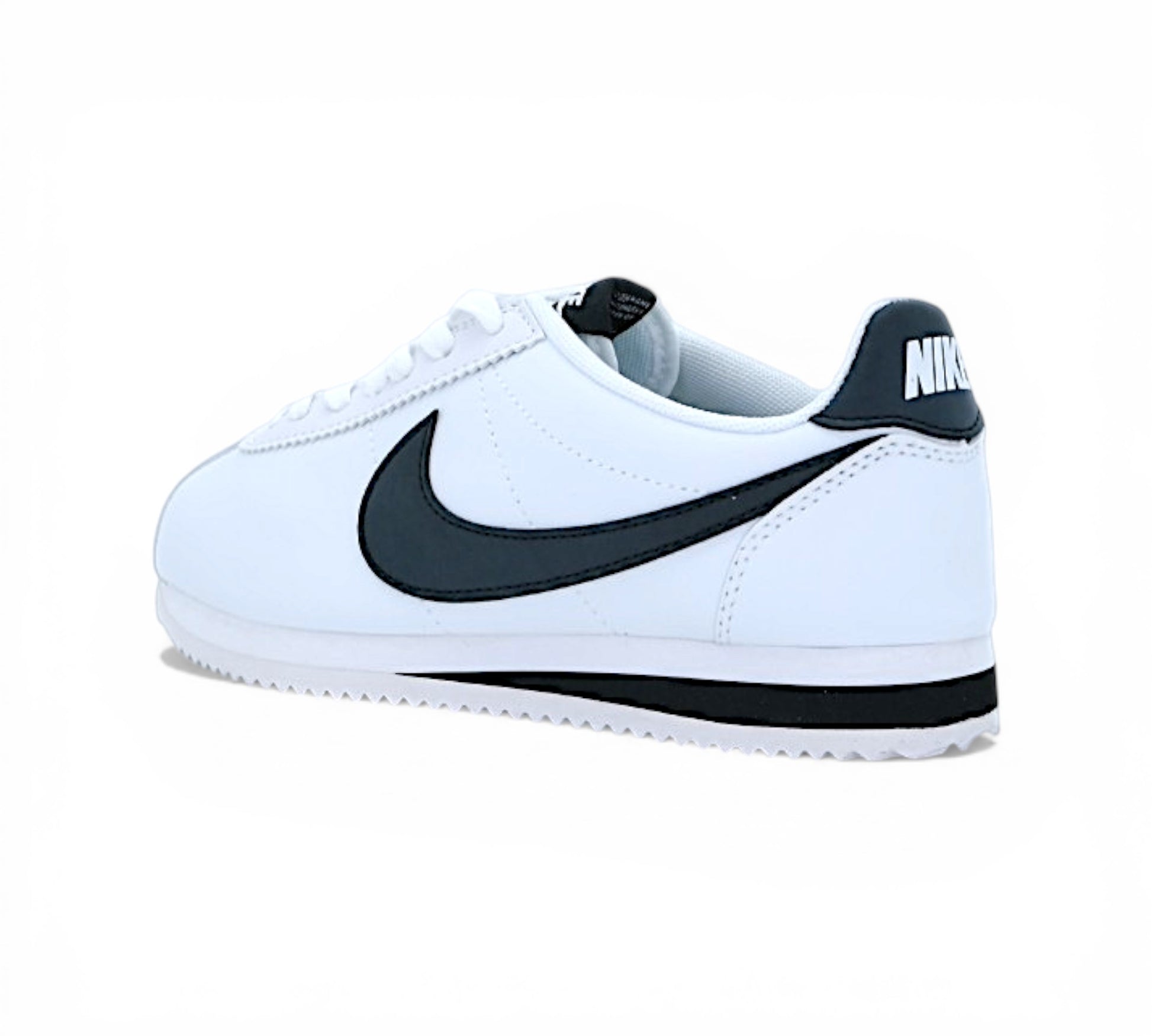 Кроссовки Nike Cortez белые с черным, вид сбоку