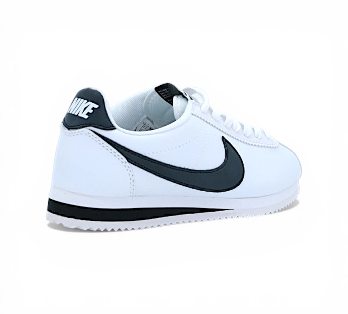 Кроссовки Nike Cortez белые с черным, вид сбоку