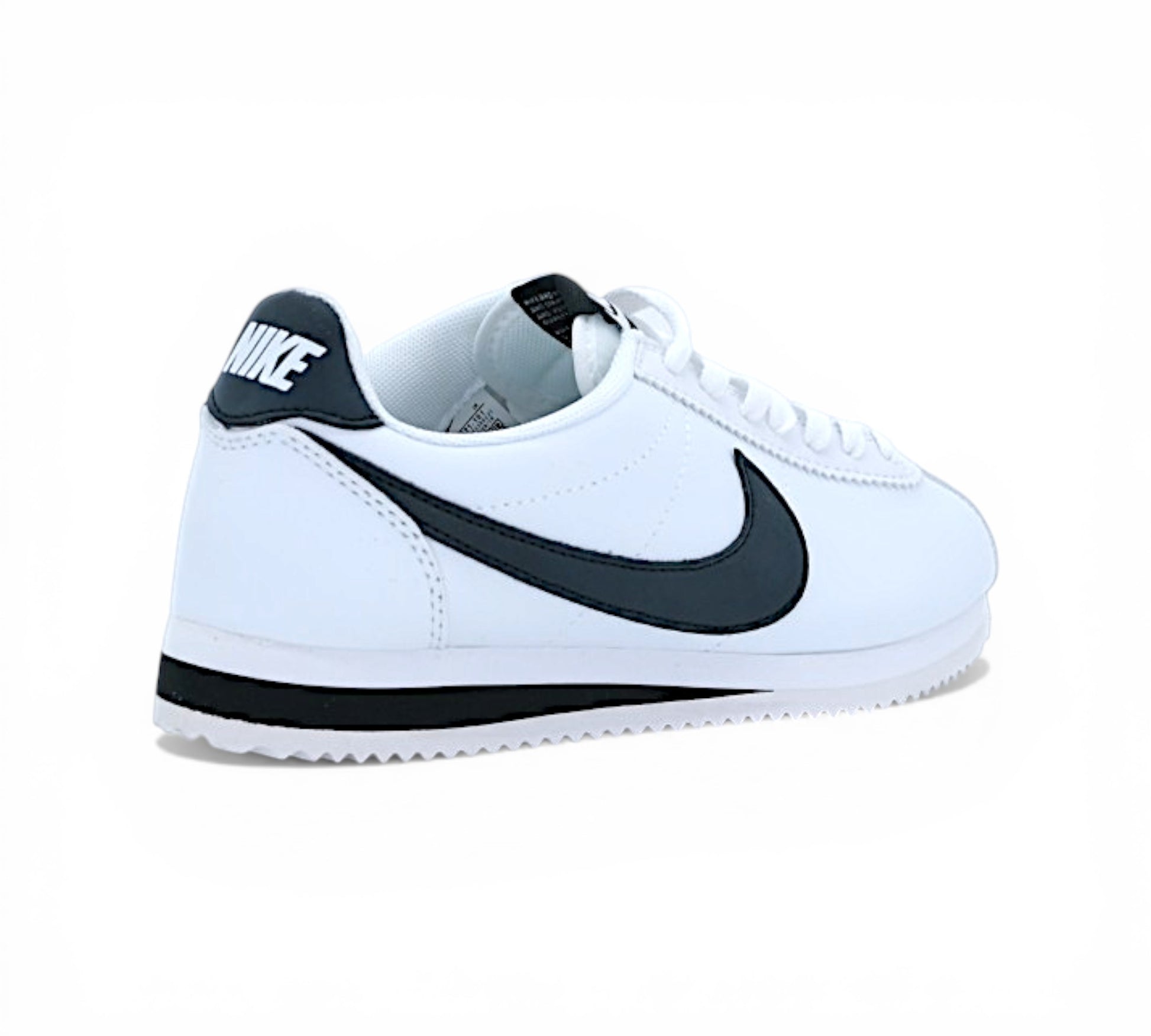 Кроссовки Nike Cortez белые с черным, вид сбоку