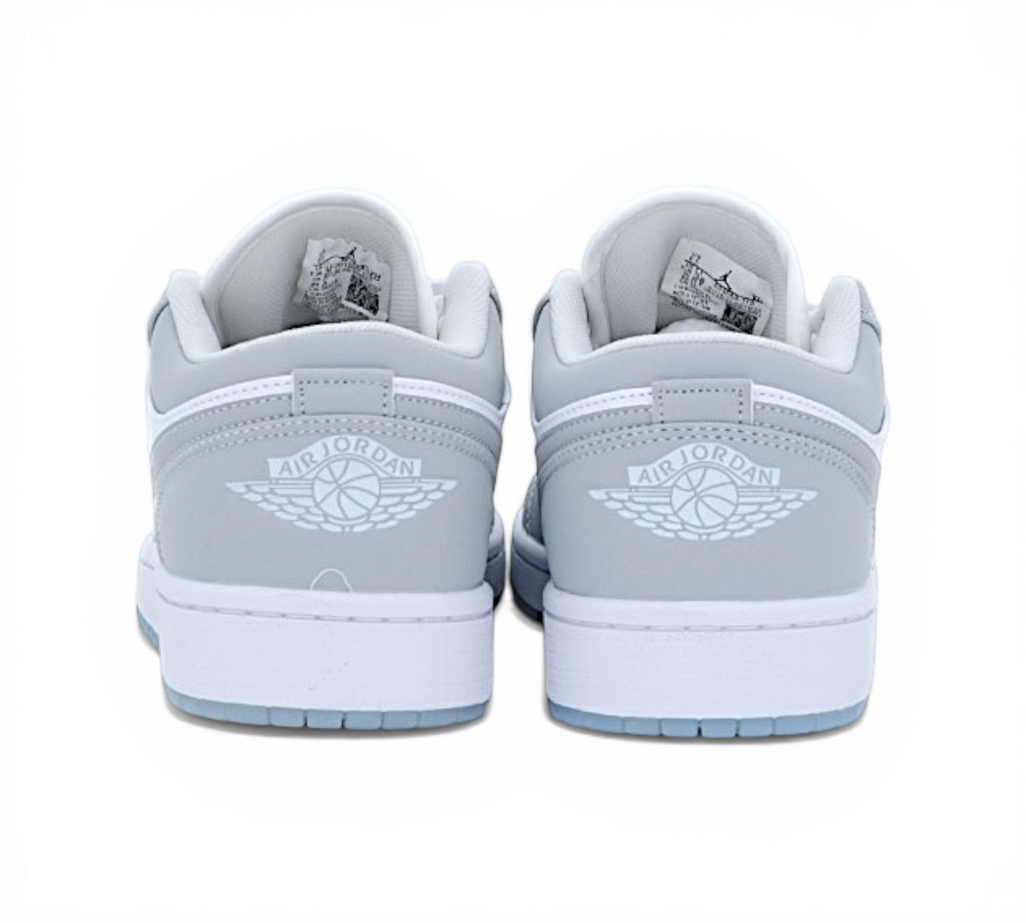 Низкие кроссовки Air Jordan 1 Low, серый и белый, вид сбоку