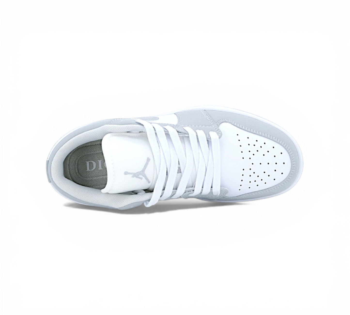 Низкие кроссовки Air Jordan 1 Low, серый и белый, вид сбоку