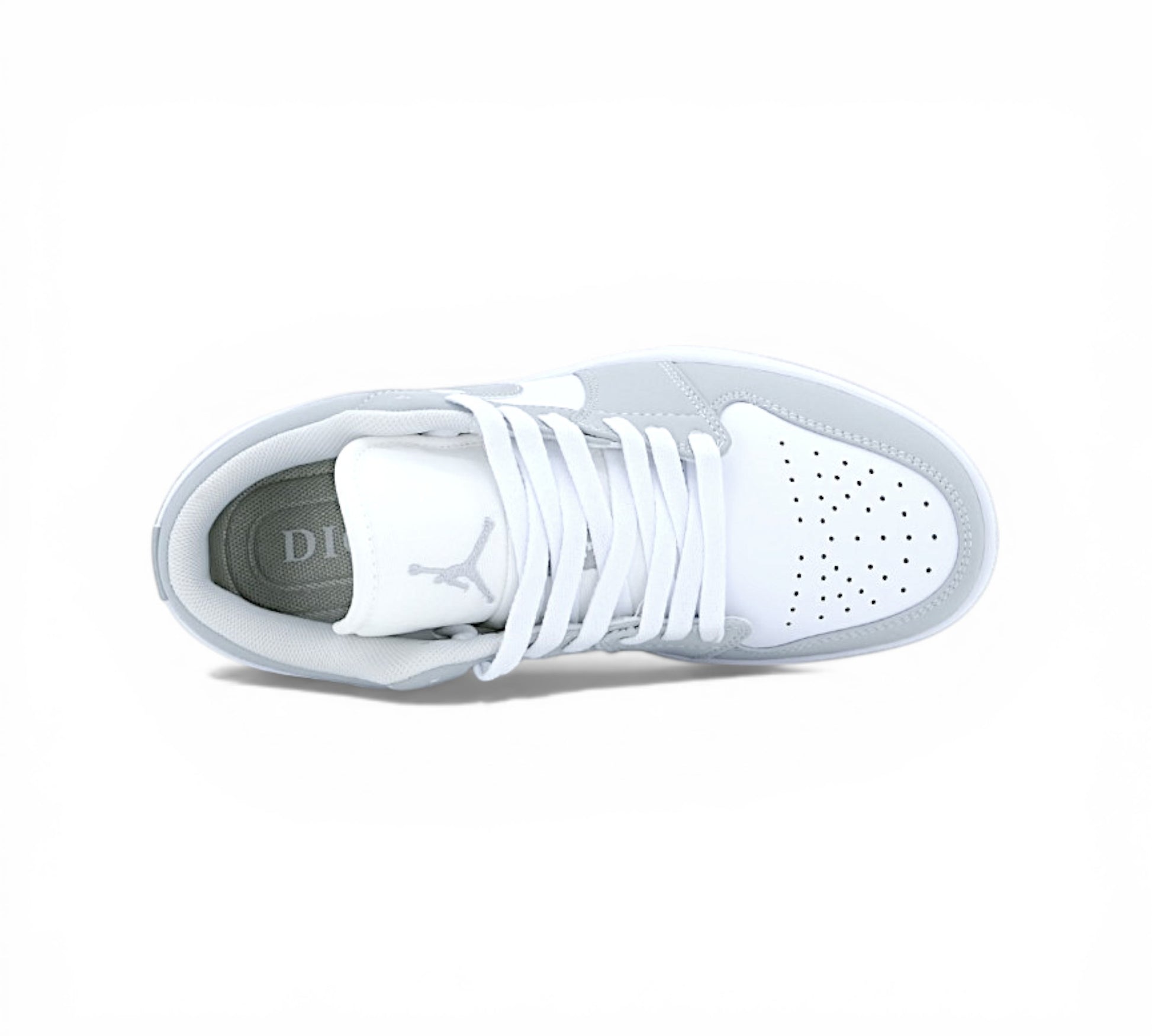 Низкие кроссовки Air Jordan 1 Low, серый и белый, вид сбоку
