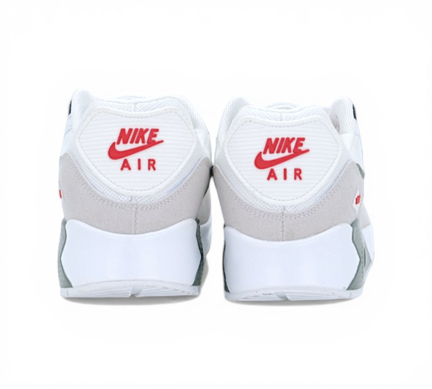Кроссовки Nike Air Max 90, бело-оливковые, вид сбоку