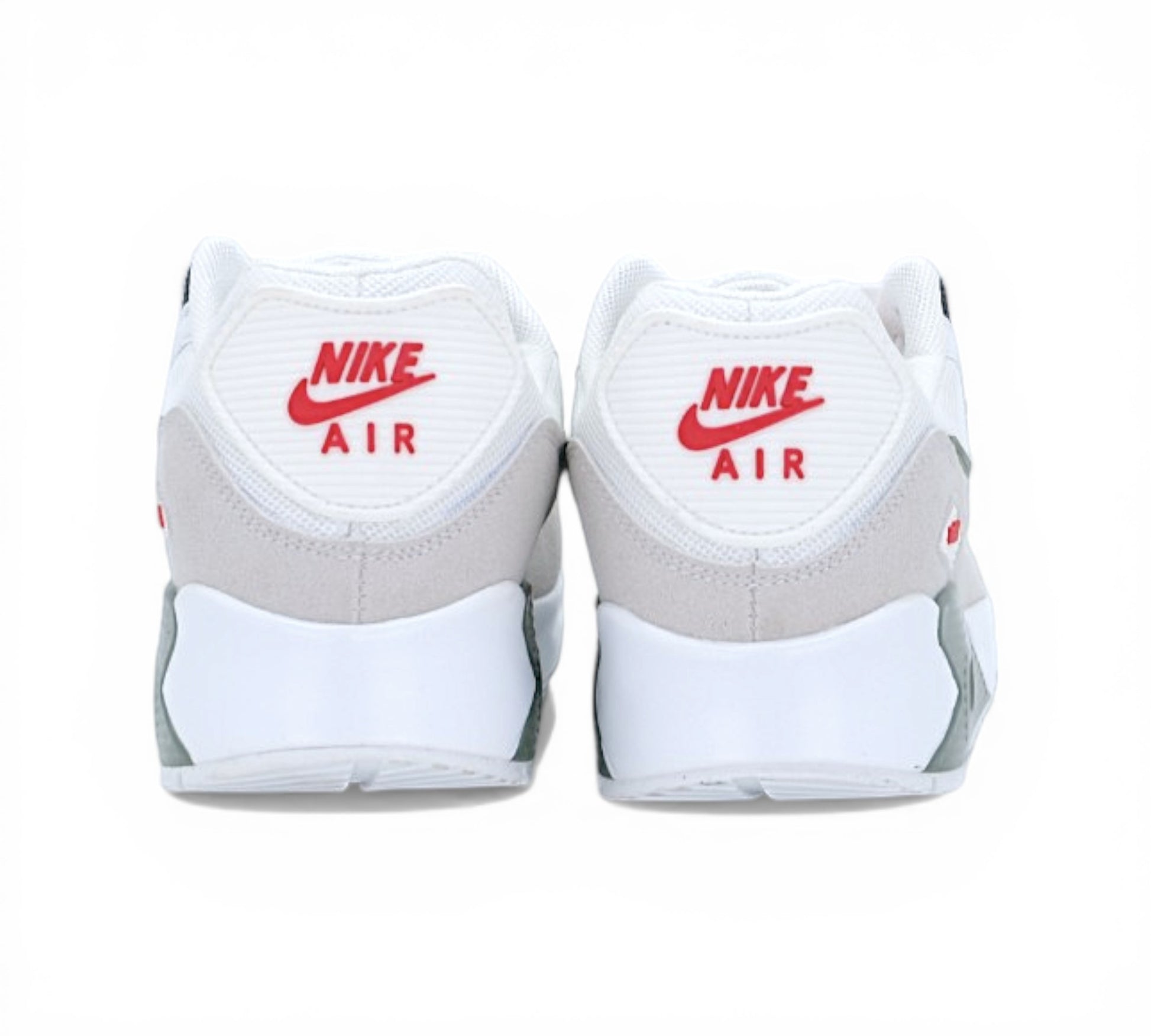 Кроссовки Nike Air Max 90, бело-оливковые, вид сбоку