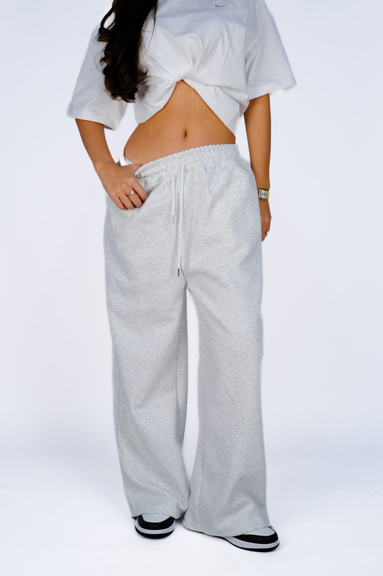 Брюки спортивные широкие — Светло-серый