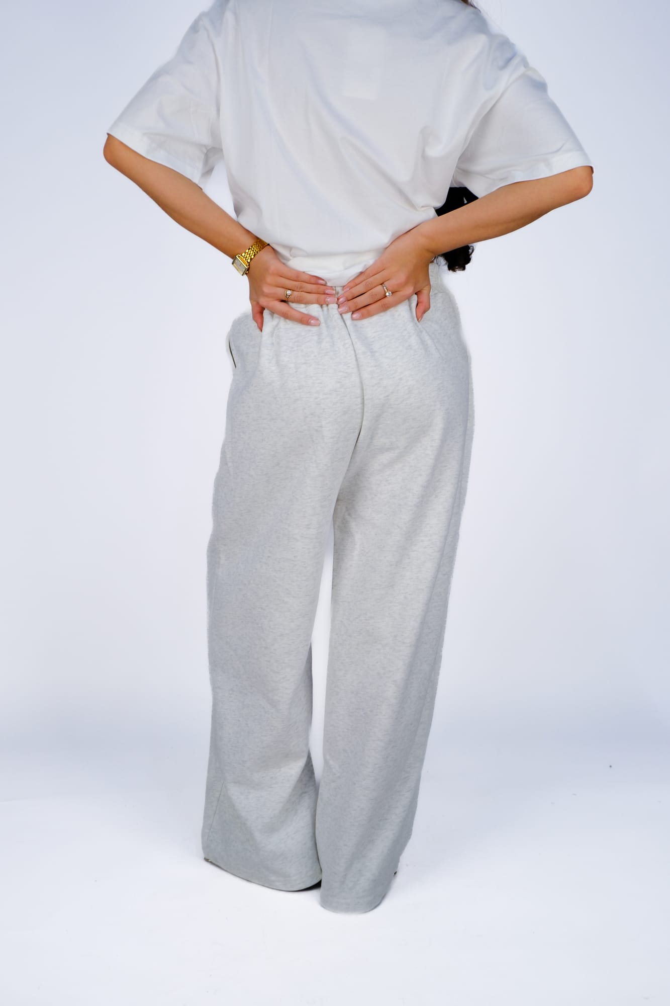 Брюки спортивные широкие — Светло-серый